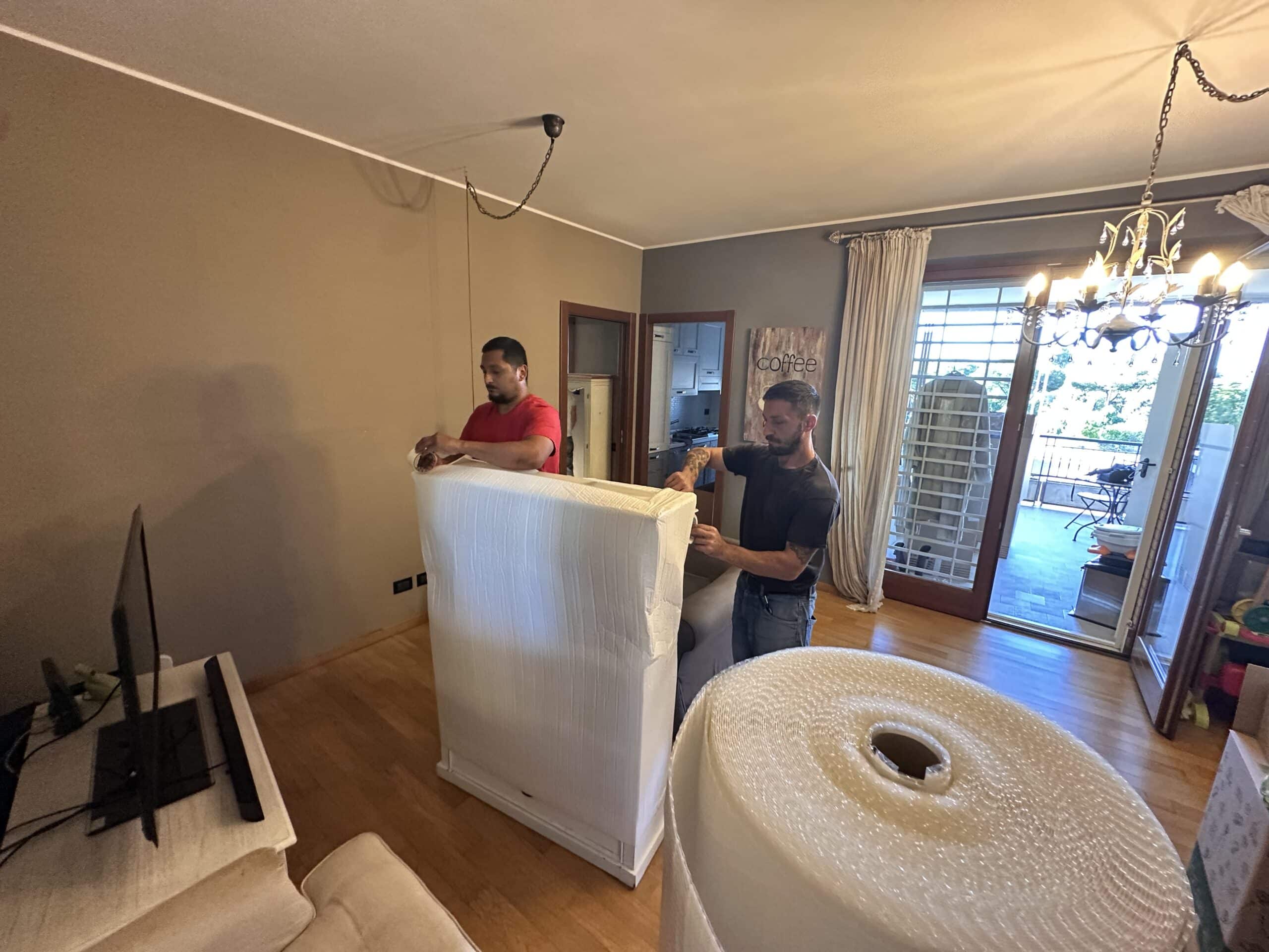 imballaggio mobili per piccoli traslochi Roma Milano