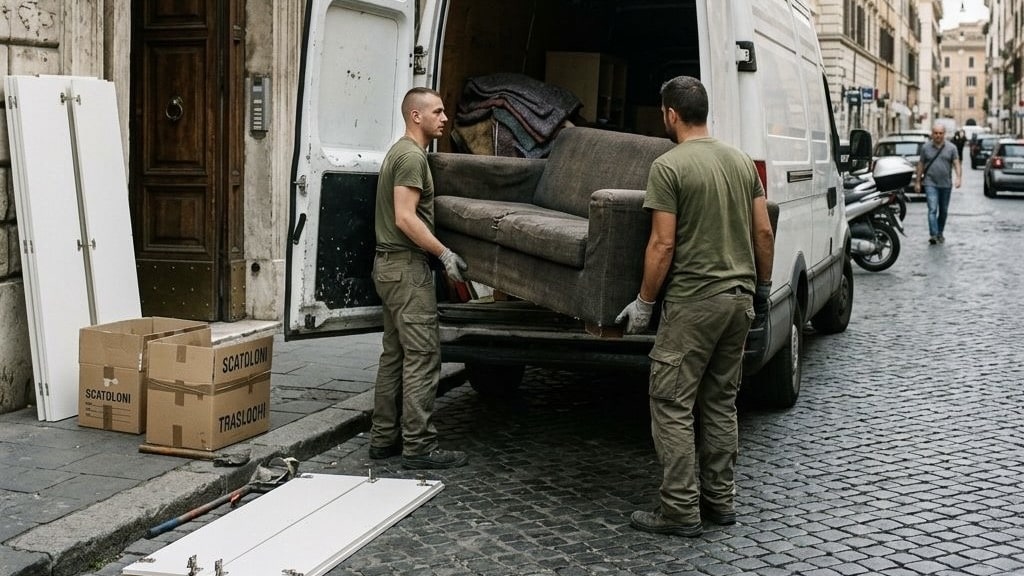 Smaltimento mobili Roma — ritiro al piano con furgone Freccia SRL